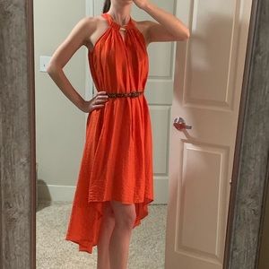 🎉 NWOT orange high-low summer dress!